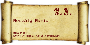 Noszály Mária névjegykártya